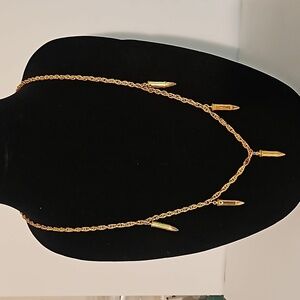 Goldtone BULLET Design 30"Long Rope Chain Necklace